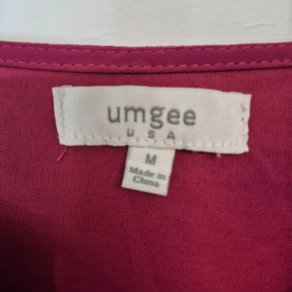 Umgee USA Womens Pink Tie-Dye Drrss W/ Crochet Sleeve Detail Bell Sleeves & Fron - Picture 3 of 8